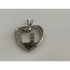 Sterling Silver Thomas Kinkade "Beacon of Hope" Heart Pendant